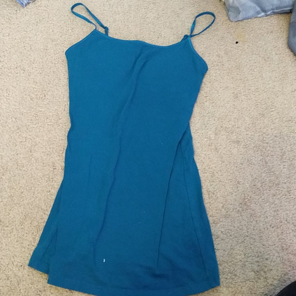 Blue spaghetti strap tank top
